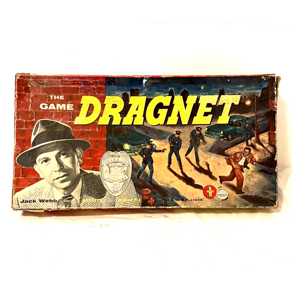 VTG The Game of Dragnet TV Series Jack Webb Board Game Transogram - Picture 1 of 13